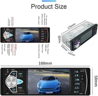 Hikity 1DIN autórádió Bluetooth, 4,1" TFT kijelző, FM, USB, AUX, TF, tolatókamera 8