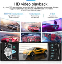 Hikity 1DIN autórádió Bluetooth, 4,1" TFT kijelző, FM, USB, AUX, TF, tolatókamera 5