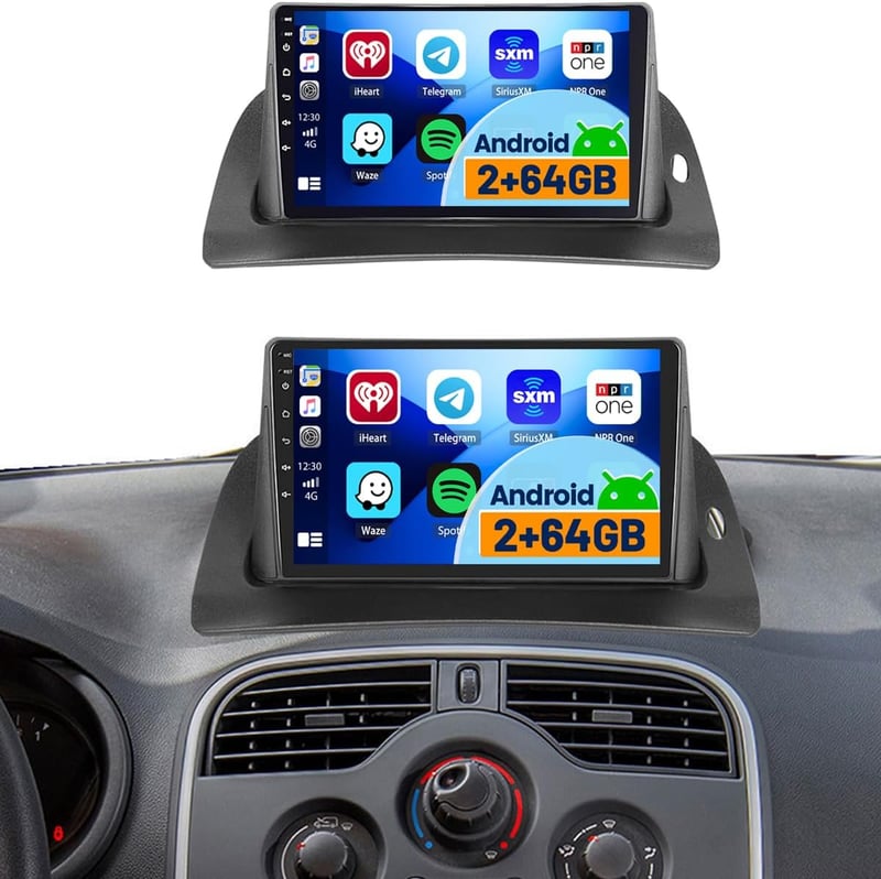 Hikity 2+64GB Android Autórádió Renault Kangoo 2013-2020 és Nissan NV250 2013-2021 - 9" Érintőképernyő, Vezeték Nélküli CarPlay, Bluetooth, 
