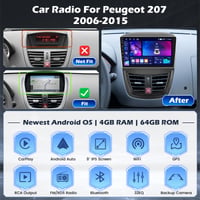 Hikity 4G+64G Android 15 Autórádió Peugeot 207 2006-2015 - 9 Colos Érintőképernyős Multimédia Lejátszó GPS Navigációval 2