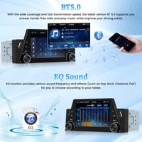 Hikity 5" Autórádió 1DIN Wireless CarPlay Android Érintőképernyős Bluetooth 3