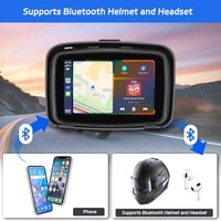 Hikity 5" Vízálló Motoros CarPlay Monitor - Kettős Bluetooth, Navigáció, Siri Támogatás, TF/USB Csatlakozás, Hordozható Autórádió Motorkerék 4