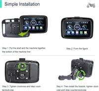 Hikity 5" Vízálló Motoros CarPlay Monitor - Kettős Bluetooth, Navigáció, Siri Támogatás, TF/USB Csatlakozás, Hordozható Autórádió Motorkerék 5