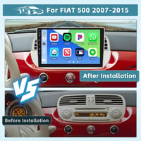 Hikity 8 magos Android autórádió Fiat 500 (2007-2015) - 4G+64GB, 9"-os érintőkijelző, vezeték nélküli CarPlay 2