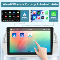 Hikity 8 magos Android autórádió Fiat 500 (2007-2015) - 4G+64GB, 9"-os érintőkijelző, vezeték nélküli CarPlay 3