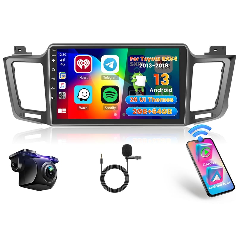 Autorádio Hikity s Androidom pre Toyota RAV4 2013-2018, bezdrôtové CarPlay, GPS navigácia