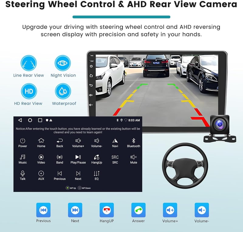 Hikity Android Autórádió Toyota RAV4 2013-2018 Wireless CarPlay GPS Navigáció