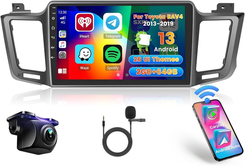 Hikity Android Autórádió Toyota RAV4 2013-2018 Wireless CarPlay GPS Navigáció