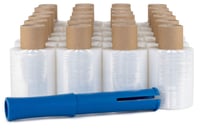 HILDE24 Mini Set Folie de Ambalare - 40 Role Folie Stretch Transparentă cu Distribuitor, Grosime 23 µm, 100 mm x 150 m, Plastic 1