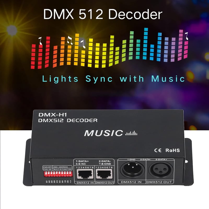 Hilitand DMX 512 LED vezérlő 4 csatornás RGBW szalag 12-24V