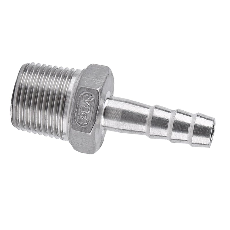 Hilitand Pneumatski priključak za cijev od nehrđajućeg čelika - 3/8" x 8mm BSPT navojni spoj crijeva SS304 - Brza spojnica za zrak, gorivo i vodu