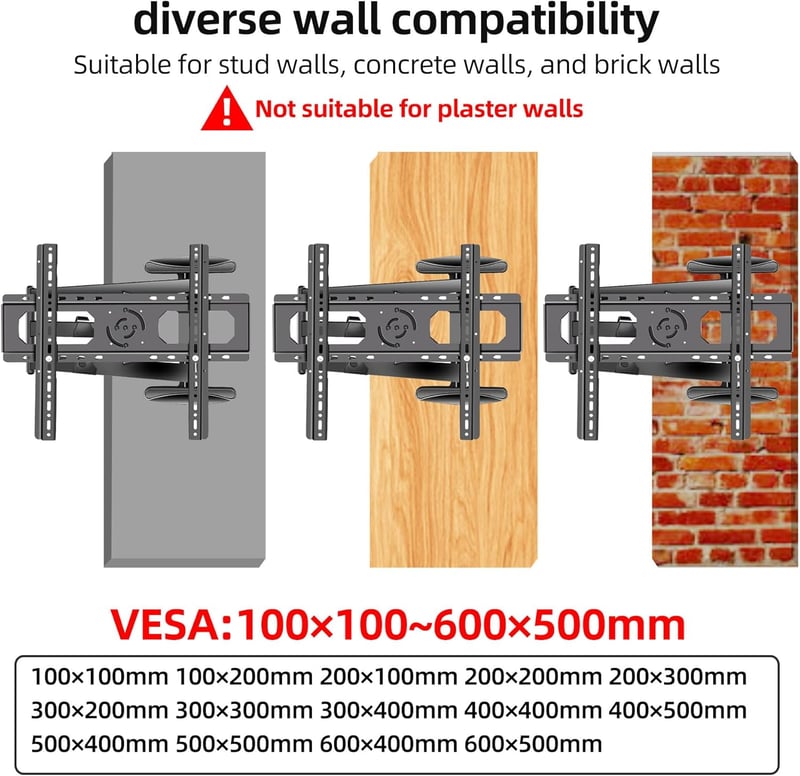 HILLPORT DY4080 TV Fali Tartó 40-80 Colos Készülékekhez, 90° Forgatható Konzol 820 mm Extra Hosszú Karral, 50 kg Teherbírás, VESA 600x500