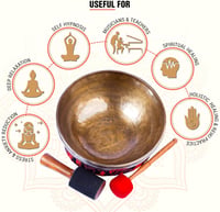 Himalayan Bazaar 9" Tibeti Éneklő Tál Szett - Gyógyító Chakra Meditáció Jóga 4