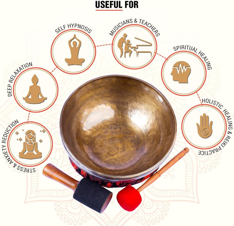 Himalayan Bazaar 9" Tibeti Éneklő Tál Szett - Gyógyító Chakra Meditáció Jóga