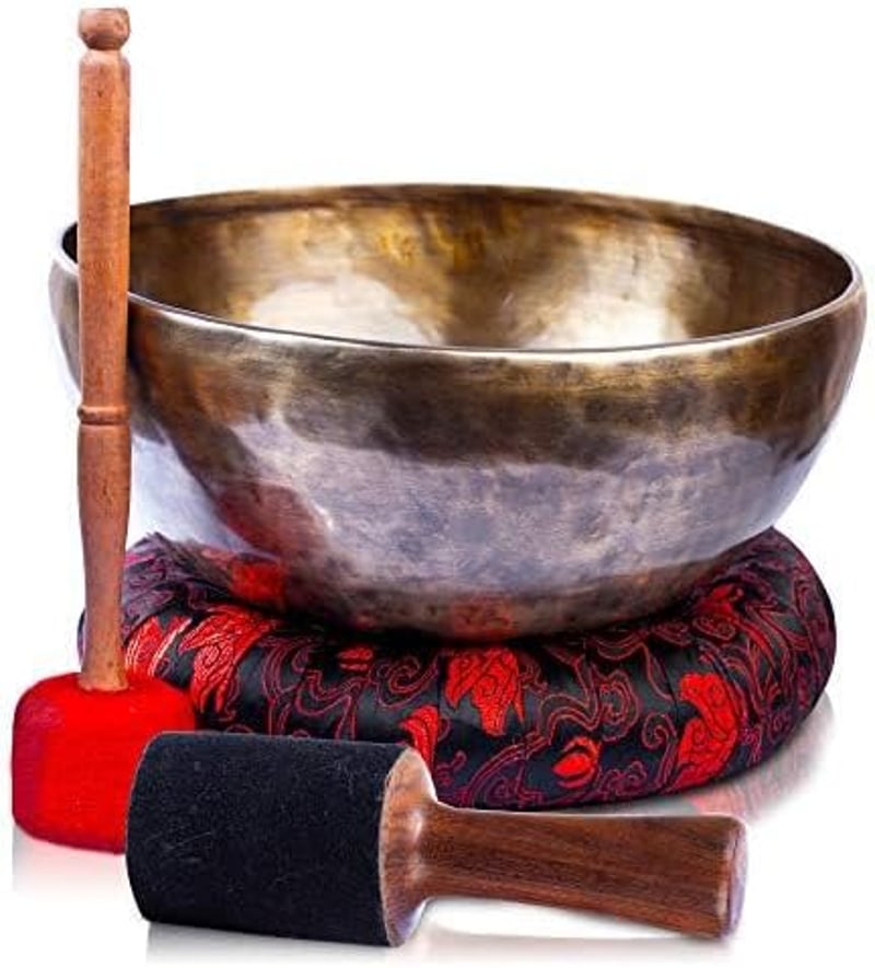 Himalayan Bazaar 9" Tibeti Éneklő Tál Szett - Gyógyító Chakra Meditáció Jóga