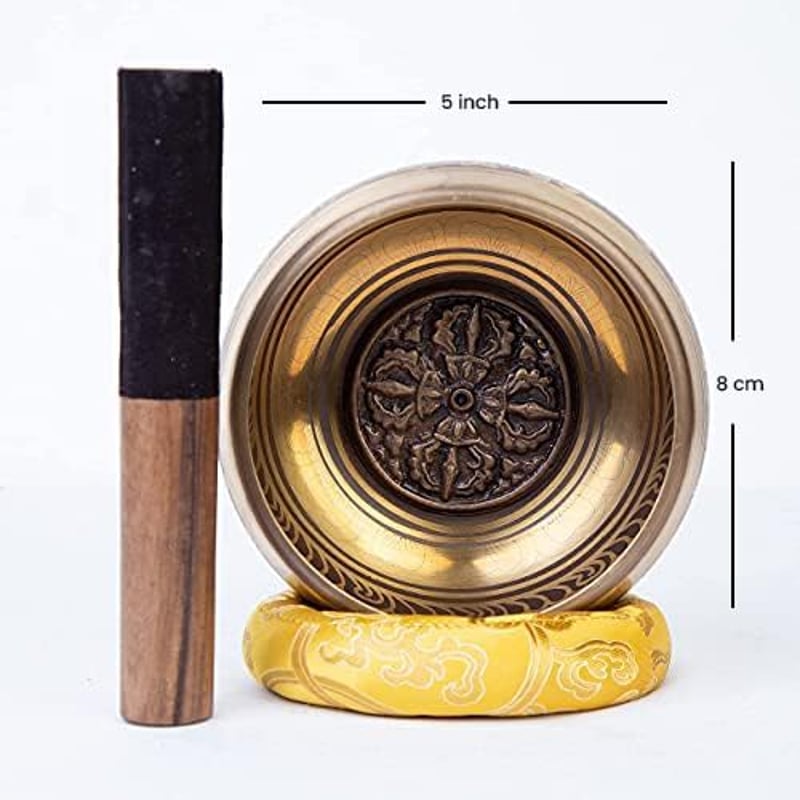 Himalayan Bazaar Nagy Tibeti Hangtál Szett - Bronz, 5 Hüvelykes - Meditációhoz, Relaxációhoz - Mantra Mintával, Selyempárnával

AI: Himalaya