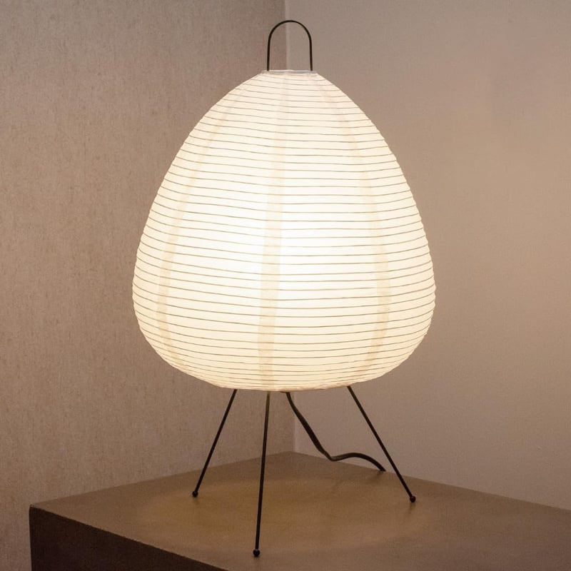 Himmel stolna lampa od rižinog papira, sa žaruljom od 3000K, ručno izrađeni okrugli bijeli papirnati fenjer u japanskom Akari stilu, s Wabi Sabi papirnatim sjenilom, za spavaću sobu