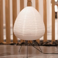 Himmel stolna lampa od rižinog papira, sa žaruljom od 3000K, ručno izrađeni okrugli bijeli papirnati fenjer u japanskom Akari stilu, s Wabi Sabi papirnatim sjenilom, za spavaću sobu 4