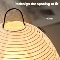 Himmel stolna lampa od rižinog papira, sa žaruljom od 3000K, ručno izrađeni okrugli bijeli papirnati fenjer u japanskom Akari stilu, s Wabi Sabi papirnatim sjenilom, za spavaću sobu 6