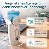 HIMMELSHAUCH MEDICAL Ultrahangos Inhalátor - Csendes Porlasztó Felnőtteknek és Gyermekeknek, Maszk Szettel, Kompakt Méretű, Hordozható 5