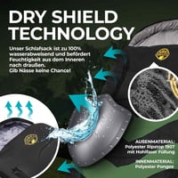 HIMMELSZELT XXL Hálózsák 4 Évszakos Kültéri Kemping -5°C/+10°C Vízlepergető Technológia 220x85cm Fekete-Zöld Túrázás Fesztivál Horgászat 3