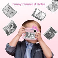 HiMont Gyermek Fényképezőgép - Azonnali Nyomtatás, 20MP Digitális Kamera, 1080P Videó, 32GB Kártya, Színes Filcek, Játékos Kiegészítők, 3-14 6