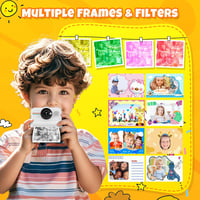 HiMont Gyermek Instant Fényképezőgép 1080P - 32GB Kártyával és 3 Tekercs Nyomtatópapírral, Játék Kamera 3-12 Éves Fiúknak és Lányoknak 5