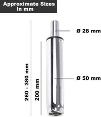 HIMRY Gázlift Irodai Szék 260-380mm Magasságállítható Gázrugó 175kg - 200mm Kolben / 260-380mm Gesamtlänge, Chrome 2