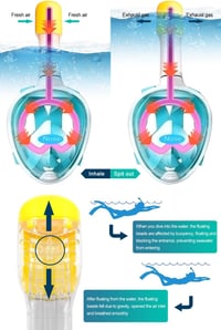 HINATAA 180° teljes arcú snorkel maszk légzésbarát anti-köd szivárgásmentes 5