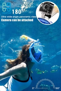 HINATAA 180° teljes arcú snorkel maszk légzésbarát anti-köd szivárgásmentes 2