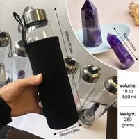HINATAA Kristályos Üveg Vizes Palack 550ml Ametiszt Kvarccal Szűrővel 4