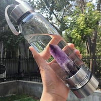 HINATAA Kristályos Üveg Vizes Palack 550ml Ametiszt Kvarccal Szűrővel 6
