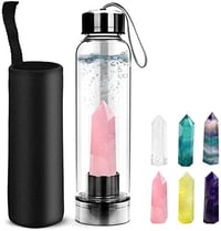 HINATAA kristályos üveg vizes palack rózsakristállyal, 550 ml 1