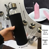 HINATAA kristályos üveg vizes palack rózsakristállyal, 550 ml 4