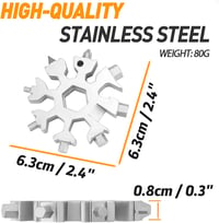 Hinshark 18-az-1-ben Hópehely Multitool - Rozsdamentes Acél Zsebszerszám Kulcstartóval, Csavarhúzó Olló Síppal 2