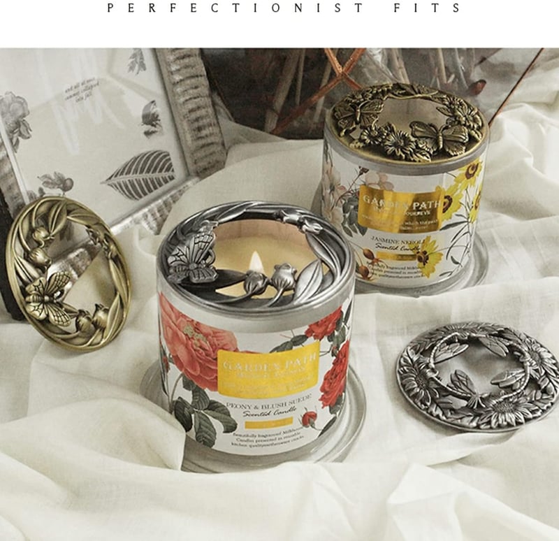 Hion fém gyertyafedél egyenletes olvadáshoz, több stílusban, karácsonyi dekoráció - Bessere Qualität, Silver --- Pine Cone