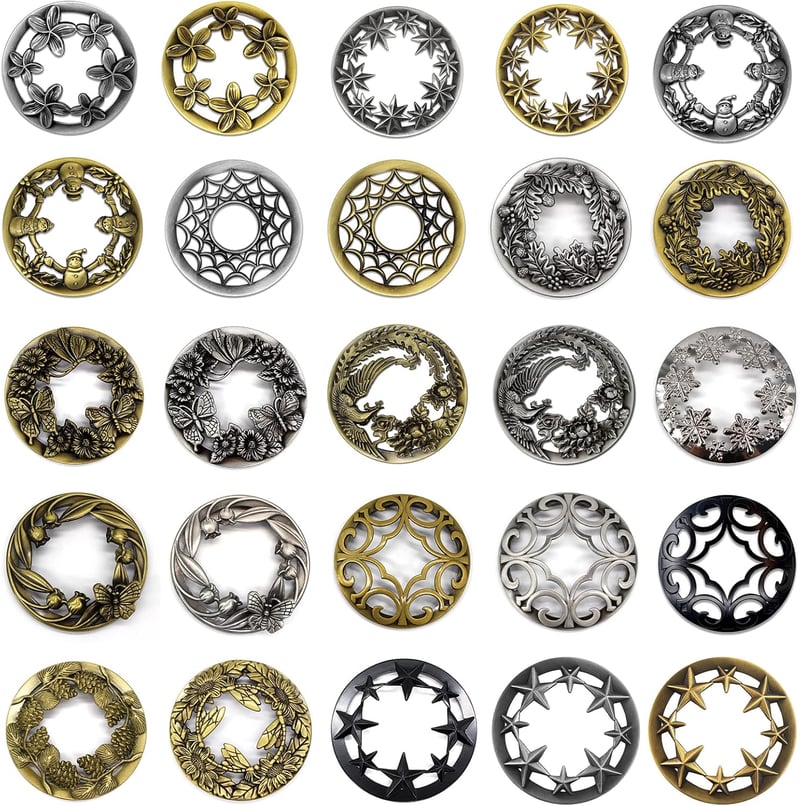 Hion fém gyertyafedél egyenletes olvadáshoz, több stílusban, karácsonyi dekoráció - Bessere Qualität, Silver --- Pine Cone