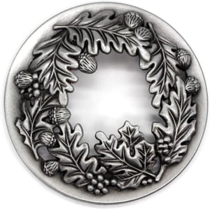 Capac metalic pentru lumânare Hion pentru o topire uniformă, disponibil în mai multe stiluri, decorațiune de Crăciun - Calitate superioară, Argintiu --- Con de brad