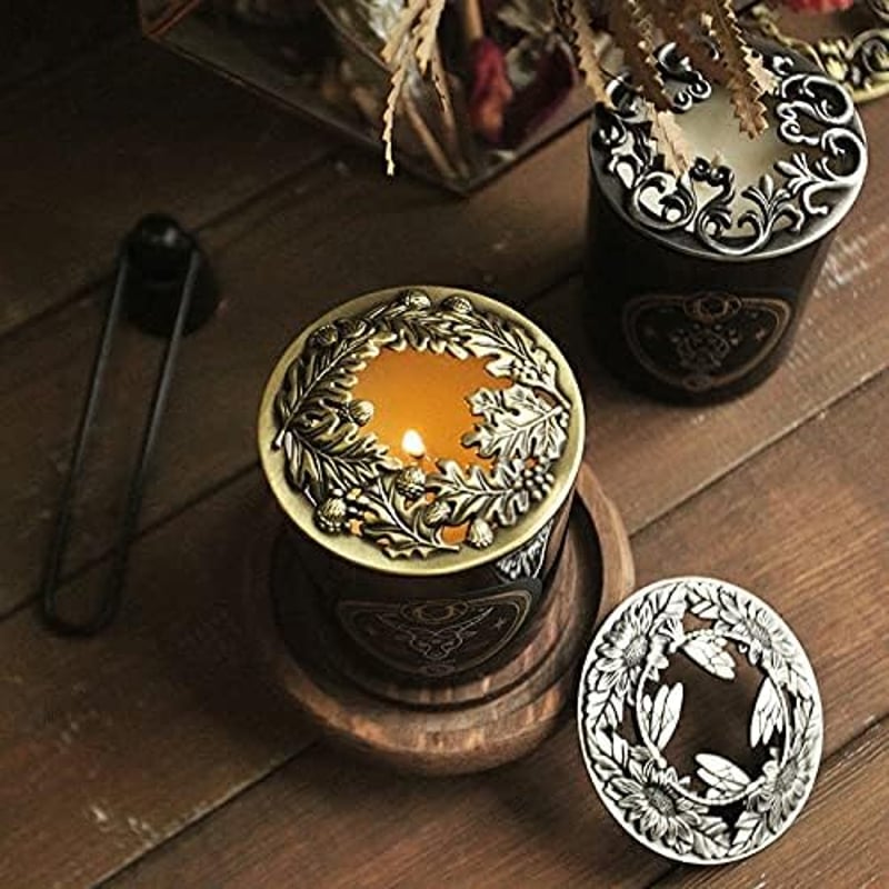 Hion fém gyertyafedél egyenletes olvadáshoz, több stílusban, karácsonyi dekoráció - Bessere Qualität, Silver --- Pine Cone