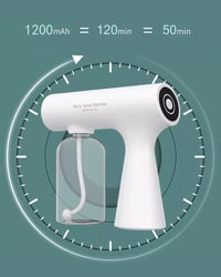 Hipoten Elektromos Fertőtlenítő Spray 380ml - Újratölthető Nano Párásító Készülék Kék Fénnyel, Vezeték Nélküli ULV Porlasztó Otthoni és Kült 5