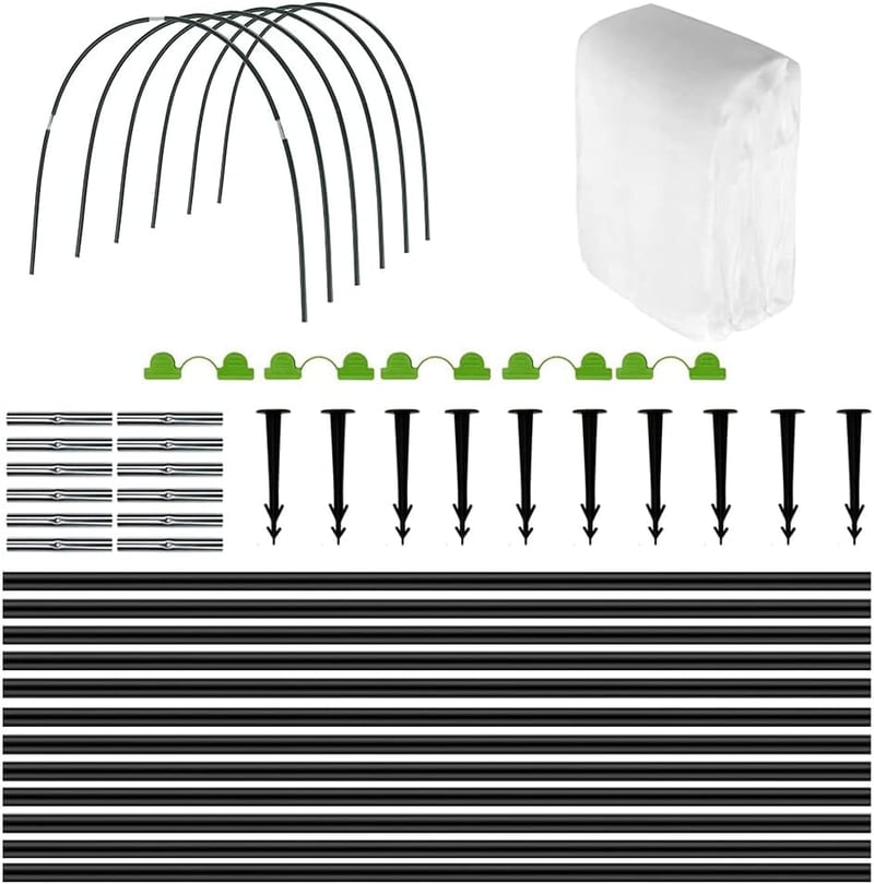 HIQE-FL 12 db Növénytunnel Ív 3x6m Üvegház Kerti Alagút Fiberüveg Támasz