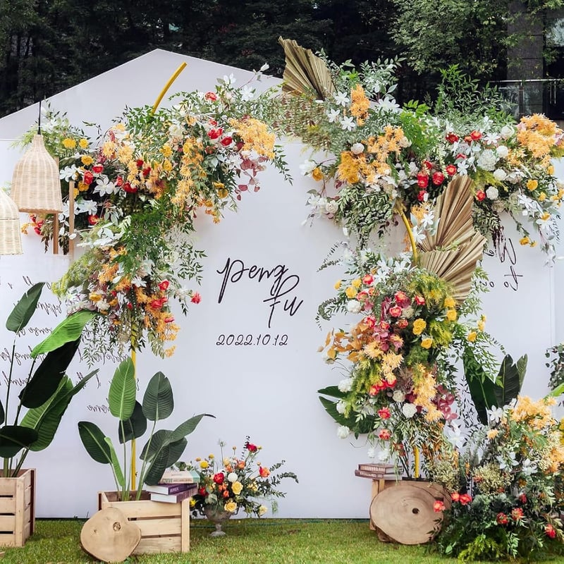 HIQE-FL 2m x 2.4m Esküvői Virágívek Fém Ballon Arch Kerti Dekoráció