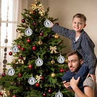 HIQE-FL 9 db ezüst 10 cm tükör diszkógömb függeszthető dekorációs fénygömb 7