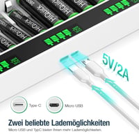 HiQuick AA AAA akkumulátor töltő LCD kijelzővel 12 pozícióval 4