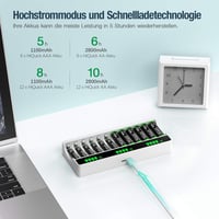 HiQuick AA AAA akkumulátor töltő LCD kijelzővel 12 pozícióval 7