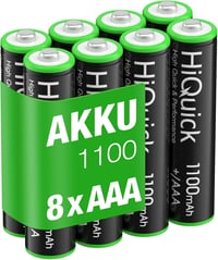 HiQuick AAA Ni-MH 1100 mAh Újratölthető Elemek 8db Csomag 1