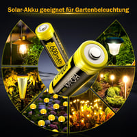 HiQuick Solar AA NI-MH akkumulátor - 600 mAh - 12 db 2