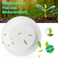 Farfurii de hârtie Hisdricus 100 buc, Farfurii de unică folosință biodegradabile, Alb, 18 cm, 250 g/m², Petrecere, Grătar, Aniversare copii, Nuntă, Picnic 5