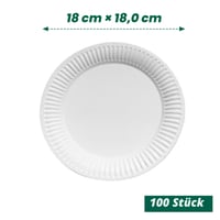 Farfurii de hârtie Hisdricus 100 buc, Farfurii de unică folosință biodegradabile, Alb, 18 cm, 250 g/m², Petrecere, Grătar, Aniversare copii, Nuntă, Picnic 3