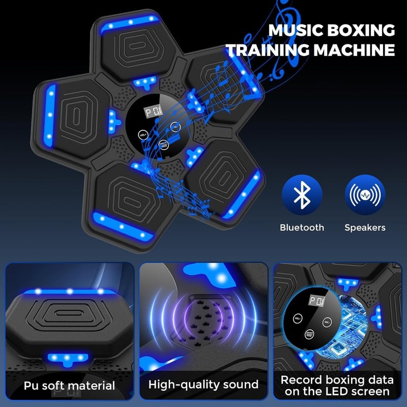 Hiseeyo Premium Bluetooth Boxzás Gép LED Kijelzővel és Boxkesztyűvel